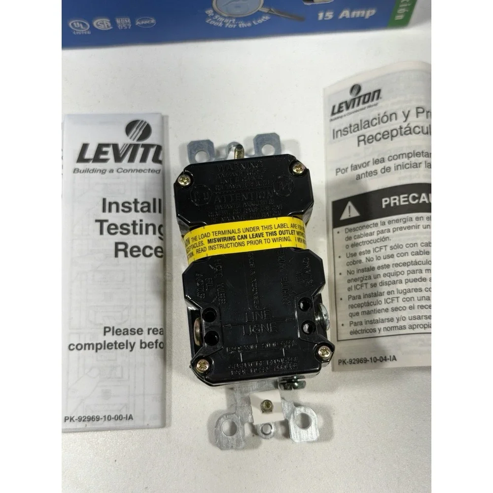 NEW Lot of 3 Leviton Smartlock GFCI 15 Amp 125-Volt Almond Outlet R01-18599-I